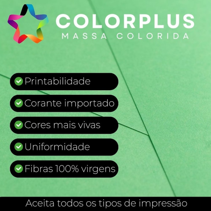Papel Color Plus 120g 305X305mm Verde Limão B. Aires  50fls