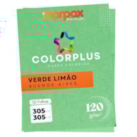 Papel Color Plus 120g 305X305mm Verde Limão B. Aires  50fls