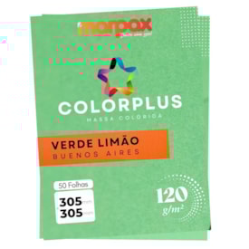 Papel Color Plus 120g 305x305mm Verde Limão Buenos Aires Marpax 50fls
