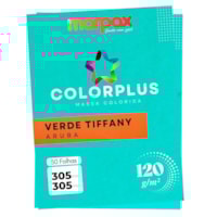 Papel Color Plus 120g 305X305mm Verde Tiffany Aruba  50fls