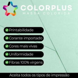 Papel Color Plus 120g 480x660mm Verde Água Tahiti Marpax 10fls