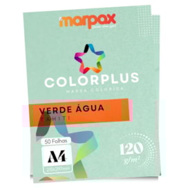 Papel Color Plus 120g A4 210x297mm Verde Água Tahiti Marpax 50fls