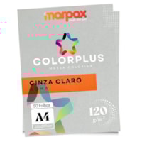 Papel Color Plus 120g A4 Cinza Claro Roma Marpax com 50fls