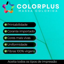 Papel Color Plus 120g A4 Verde Tiffany Aruba Marpax 50fls