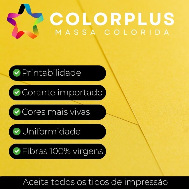 Papel Color Plus 180g 66X96cm Amarelo Rio de Janeiro  5fls
