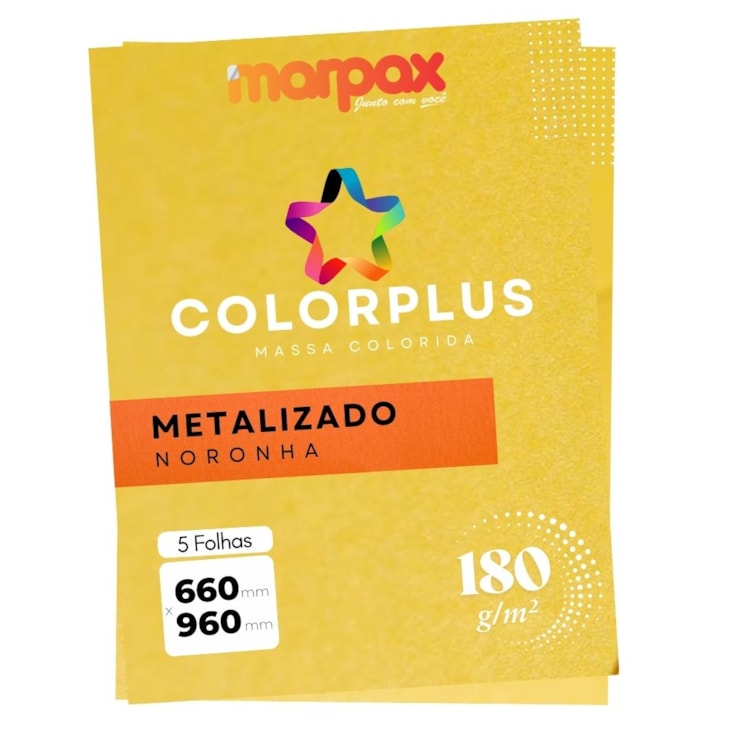 Papel Color Plus 180g 66x96cm Metalizado Noronha Marpax 5fls