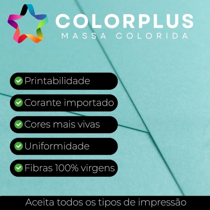 Papel Color Plus 180g 66x96cm Metalizado Palm Beach Marpax 5fls