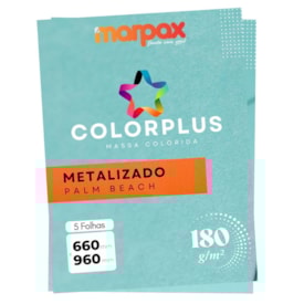 Papel Color Plus 180g 66x96cm Metalizado Palm Beach Marpax 5fls