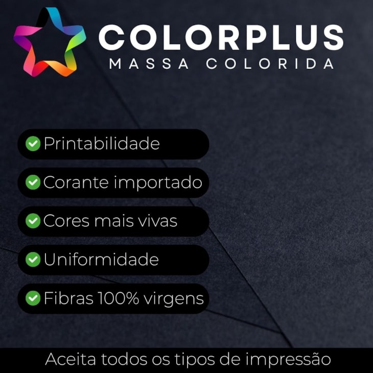 Papel Color Plus 180g 66x96cm Preto Los Angeles Marpax 5fls