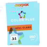 Papel Color Plus 180g A4 210x297mm Azul Claro Marpax 50un