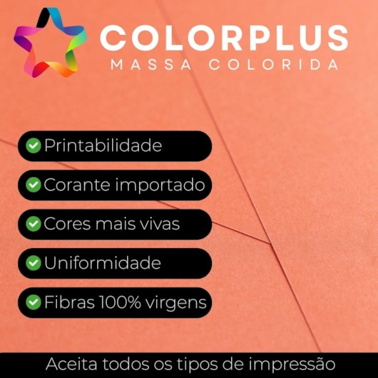 Papel Color Plus 180g A4 210x297mm Coral Costa Rica Marpax 25fls