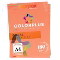 Papel Color Plus 180g A4 210x297mm Coral Costa Rica Marpax 25fls