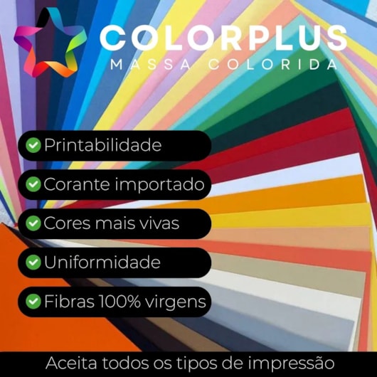 Papel Color Plus 180g A4 210x297mm Mix de Cores Marpax 50fls