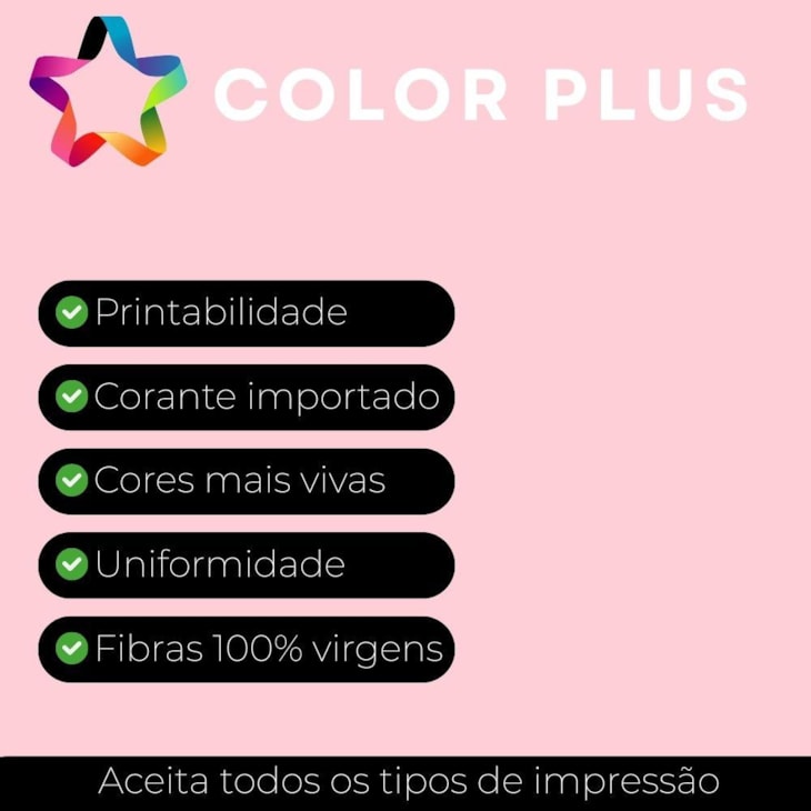 Papel Color Plus 180g A4 210x297mm Rosa Marpax 50un