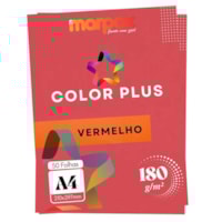Papel Color Plus 180g A4 210x297mm Vermelho Marpax 50un