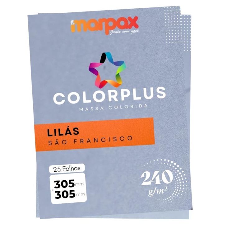 Papel Color Plus 240g 305x305mm Lilás São Francisco Marpax 25fls