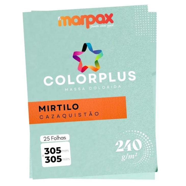 Papel Color Plus 240g 305x305mm Mirtilo Cazaquistão Marpax 25fls