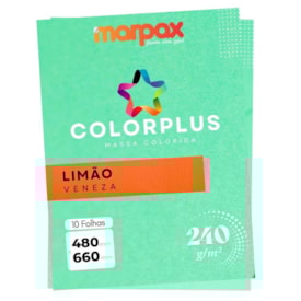 Papel Color Plus 240g 480X660mm Limão Veneza Marpax 10fls