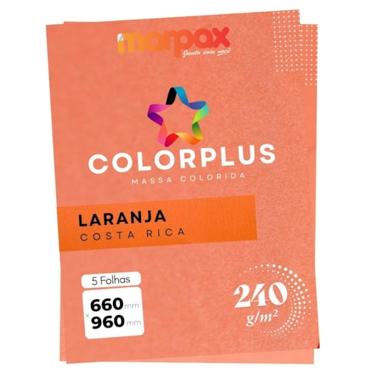 Papel Color Plus 240g 66x96cm Coral Costa Rica Marpax 5fls