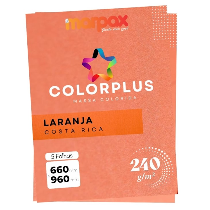 Papel Color Plus 240g 66x96cm Coral Costa Rica Marpax 5fls