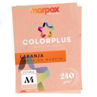 Papel Color Plus 240g A4 Laranja Costa Do Marfim com 25fls