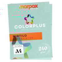 Papel Color Plus 240g A4 Mirtilo Cazaquistão Marpax 25fls