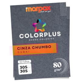 Papel Color Plus 80g 305X305mm Cinza Chumbo Dubai  50fls