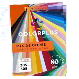 Papel Color Plus 80g 305x305mm Mix de Cores Marpax 50 fls