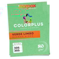 Papel Color Plus 80g 305X305mm Verde Limão B. Aires  50fls
