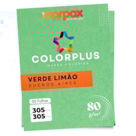 Papel Color Plus 80g 305X305mm Verde Limão B. Aires  50fls