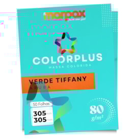 Papel Color Plus 80g 305X305mm Verde Tiffany Aruba  50fls