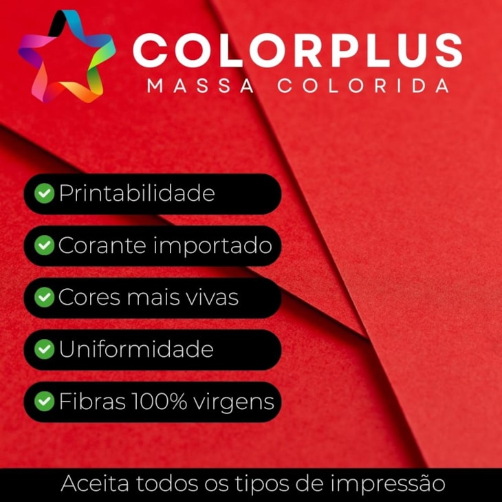 Papel Color Plus 80g 305x305mm Vermelho Tóquio Marpax 50fls