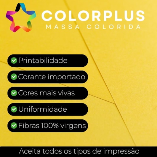 Papel Color Plus 80g 66x96cm Amarelo Rio de Janeiro Marpax 5fls