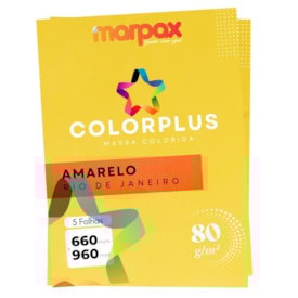 Papel Color Plus 80g 66x96cm Amarelo Rio de Janeiro Marpax 5fls