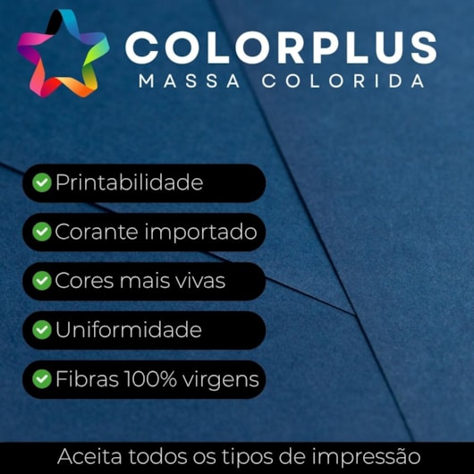 Papel Color Plus 80g 66x96cm Azul Porto Seguro Marpax 5fls