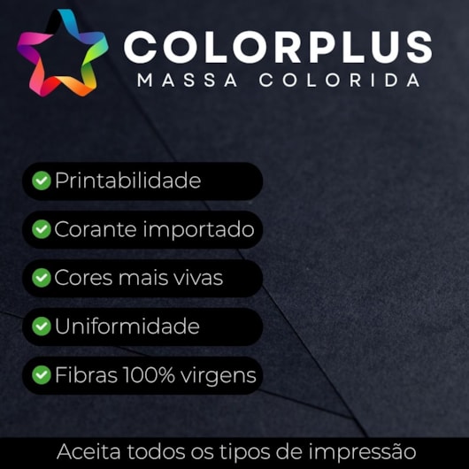 Papel Color Plus 80g 66x96cm Preto Los Angeles Marpax 5fls
