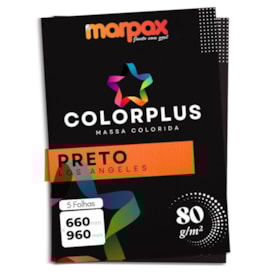 Papel Color Plus 80g 66x96cm Preto Los Angeles Marpax 5fls