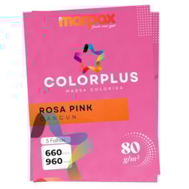 Papel Color Plus 80g 66x96cm Rosa Pink Cancun Marpax 5fls