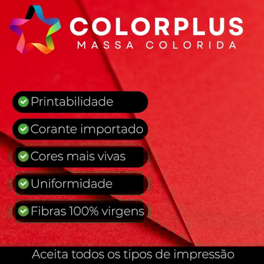 Papel Color Plus 80g 66x96cm Vermelho Tóquio Marpax 5fls