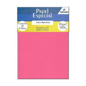 Papel Color Plus Pink A4 210x297mm 120g Romitec 25Fls