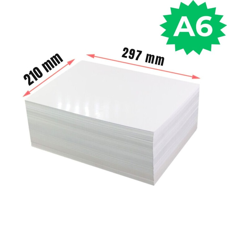 Papel Couchê Brilho 90g A6 105X148mm Marpax pct com 500fls