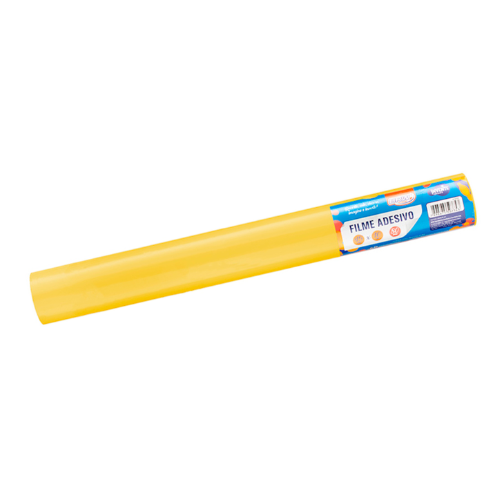 Papel de Parede Amarelo Adesivo 80mic 45cmx10 metros