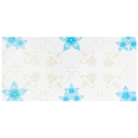 Papel de Parede Flores Azul Adesivo 80Mic 45cmx10 Metros