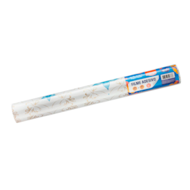 Papel de Parede Flores Azul Adesivo 80mic 45cmx10 metros
