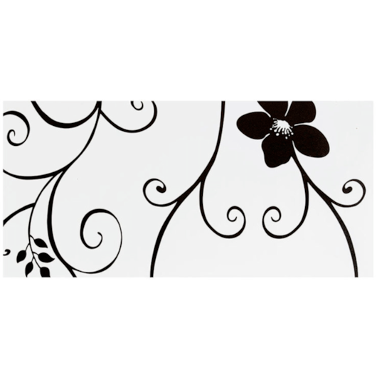 Papel de Parede Flores Preta Adesivo 80mic 45cmx10 metros