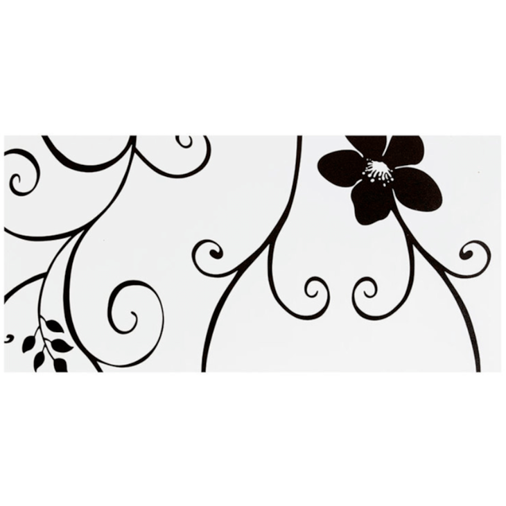 Papel de Parede Flores Preta Adesivo 80mic 45cmx10 metros