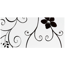 Papel de Parede Flores Preta Adesivo 80Mic 45cmx10 Metros