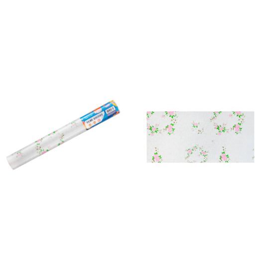 Papel de Parede Flores Rosa Adesivo 80mic 45cmx10 metros