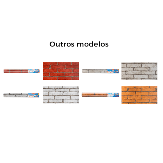 Papel de Parede Tijolo Cinza Adesivo 80mic 45cmx10 metros