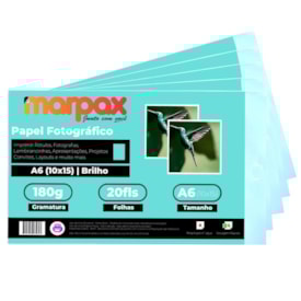 Papel Fotográfico 10X15 Brilhante Glossy 180g Marpax 1000fls